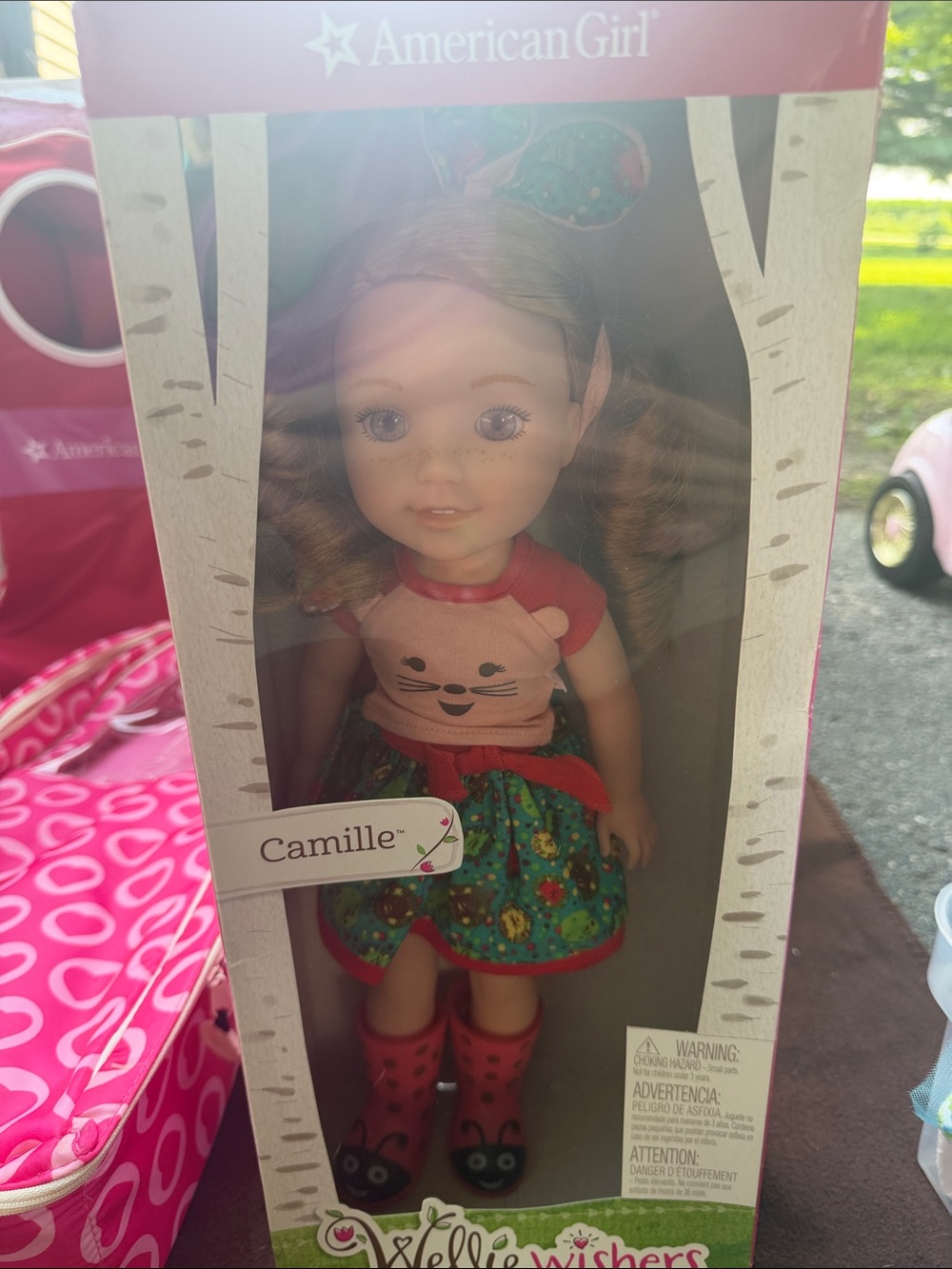 American Girl Camille Doll in Red & Green Outfit